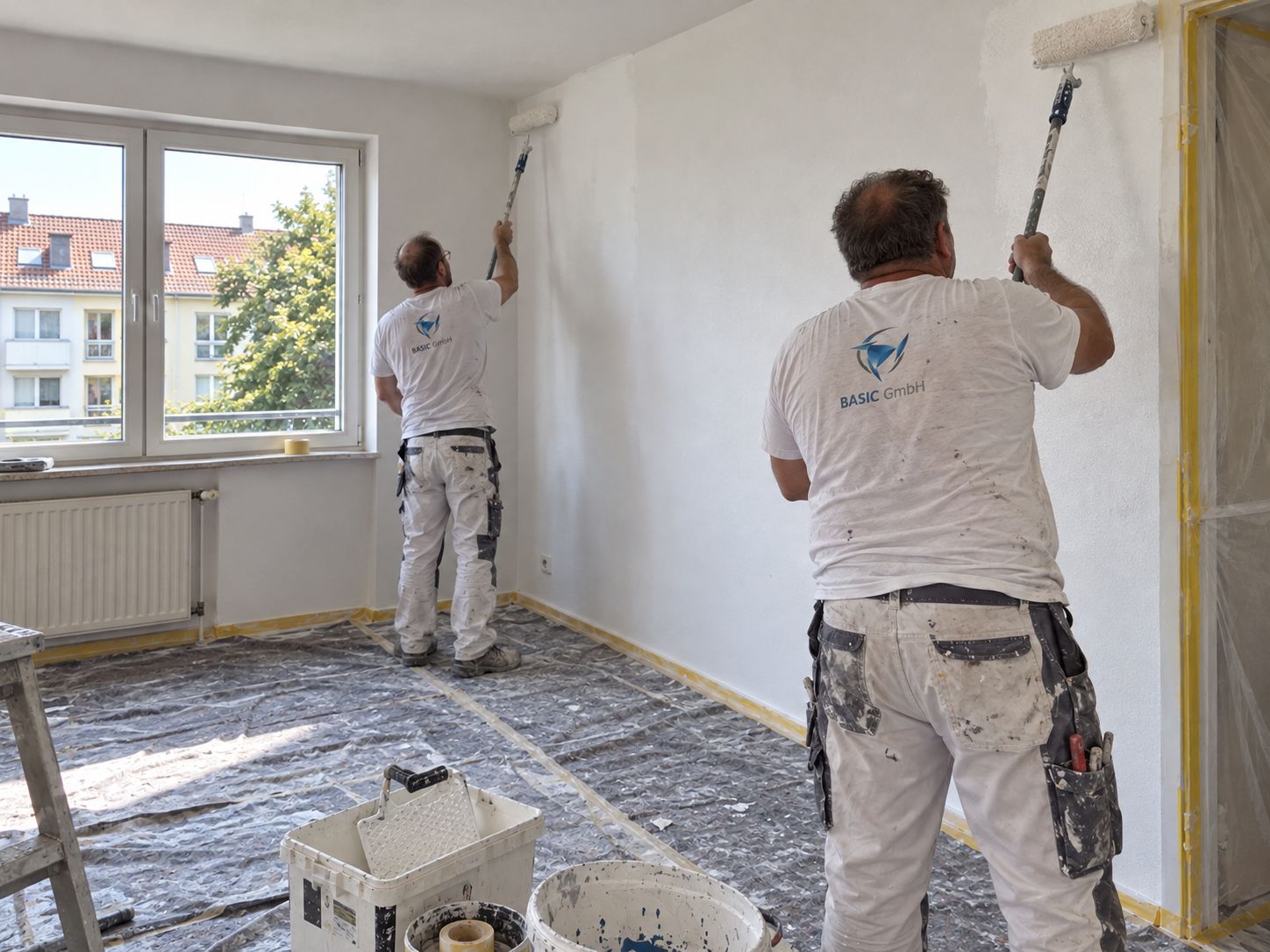 Maler der Basic GmbH streichen eine Wohnung in Hamburg